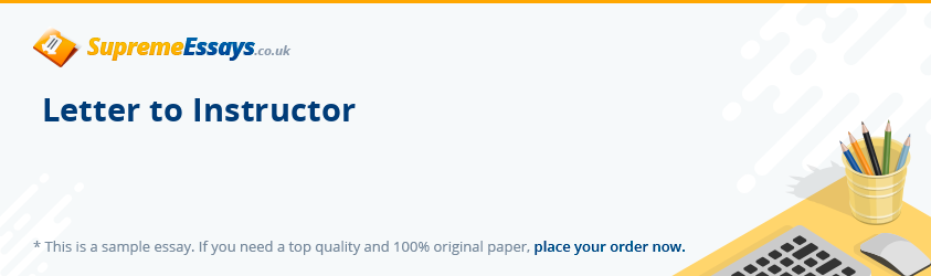 Letter to Instructor